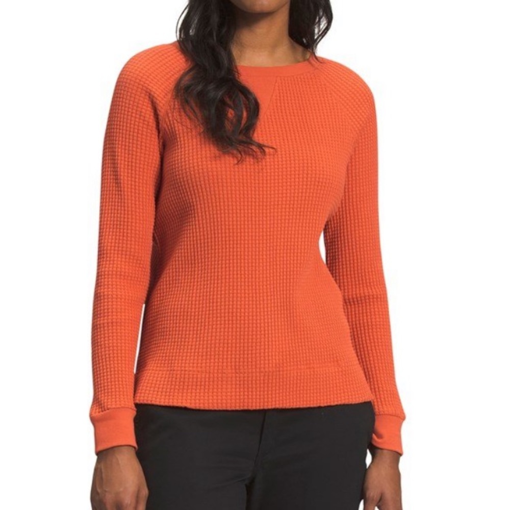 Women’s North Face Chablt Waffle Crew - size medium; color: burnt ochre